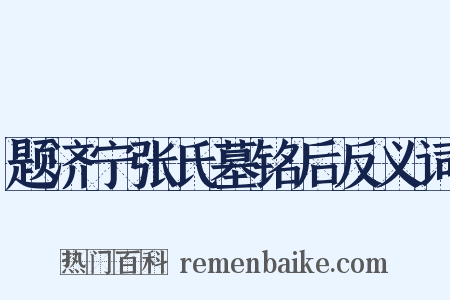 题济宁张氏墓铭后反义词是什么意思的图片